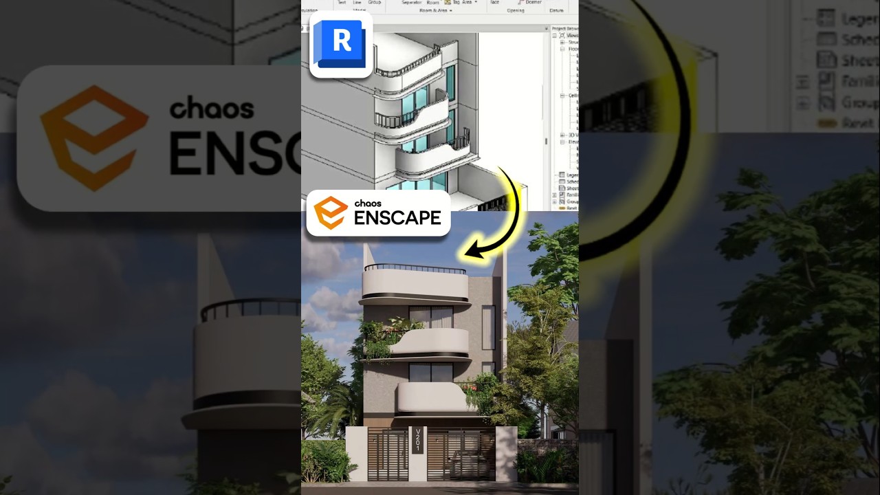 Revit+ Enscape Exterior Rendering #revit #enscape3d #architecture