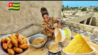 How to process  the healthiest Soya beans and corn powder Making delicious Akara in Togo west Africa