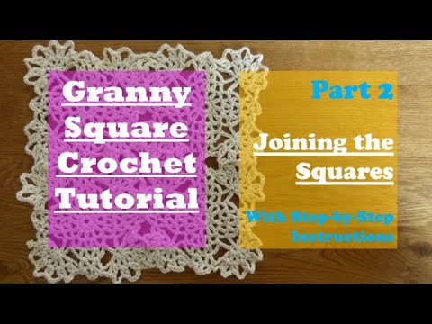 Cross Motif Granny Square Tutorial (Part 2)  - Joining the Squares
