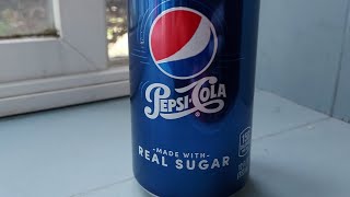Pepsi-Cola Made With Real Sugar 12 FL OZ Can Sip N Review