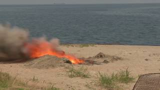 Explosive Ordnance Marines Detonate C4 to Dispose of Volatile Material (B-Roll)