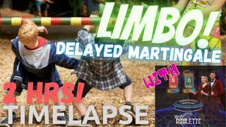 LIMBO AND DICE BIG WIN W/ DELAYED MARTINGALE!! 2 HOURS TIME LAPSE WITH MEGA ROULETTE GAME PLAY!!