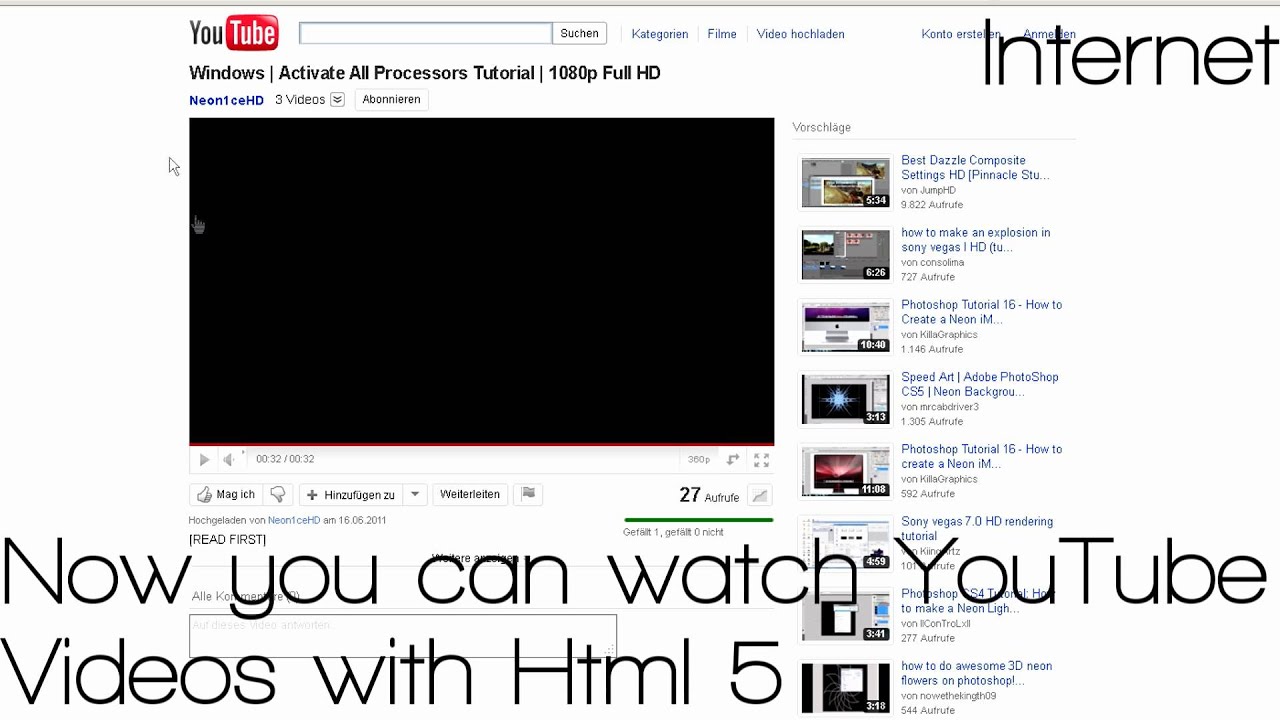 [TUTORIAL] Activate HTML 5 on YouTube - YouTube