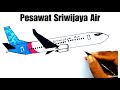 Sriwijaya Air - Menggambar dan Mewarnai Pesawat Sriwijaya Air SJ182 Rute Jakarta - Pontianak #DN