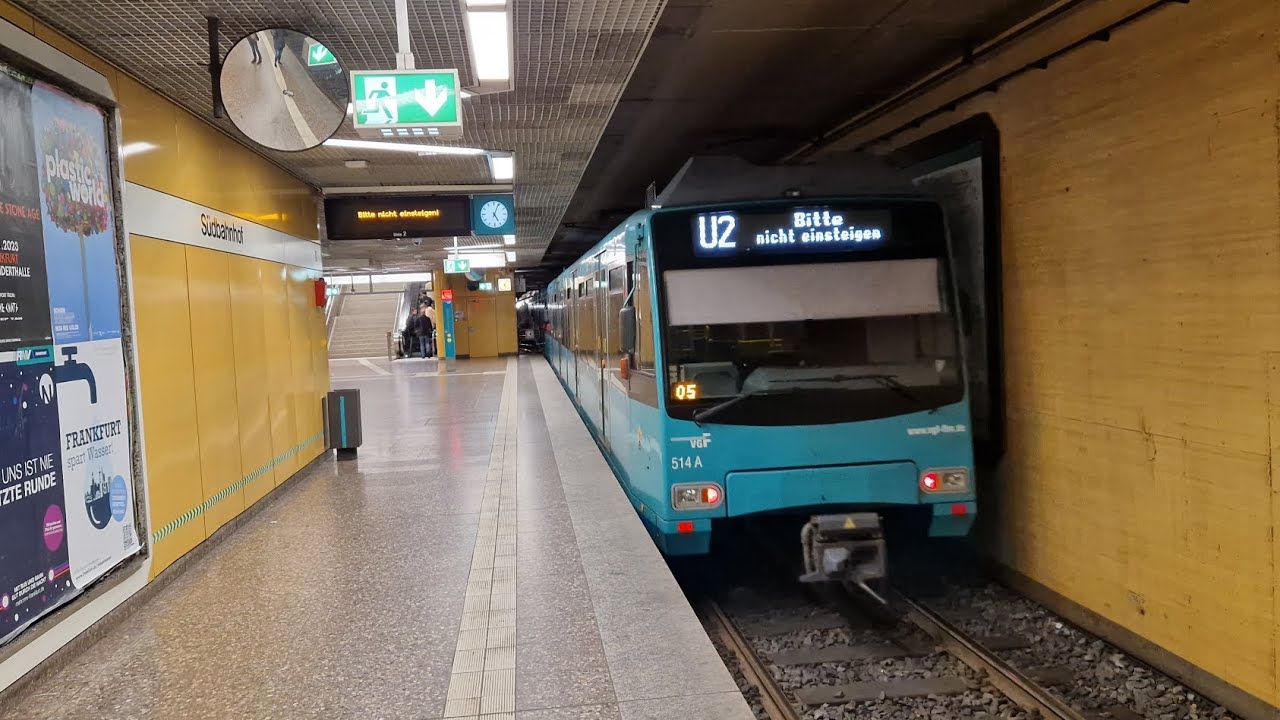 Mitfahrt in der kompletten U2 von Bad Homburg Gonzenheim bis Frankfurt Südbahnhof im U4 Wagen 508 B