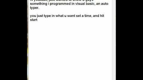 Visual Basic Auto Typer