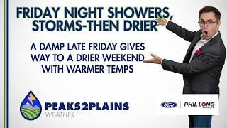 Showers and storms Friday night with a warming/drying trend for the weekend.