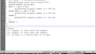 C PROGRAM TO FIND OUT MAXIMUM  OF THREE NUMBERS DEMO