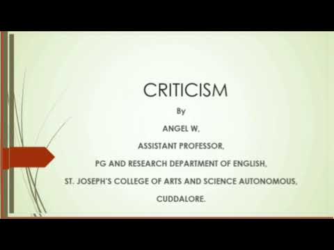 SJCTNC - 20EN101 -  LITERARY FORMS AND TERMS (KINDS OF CRITICISM)