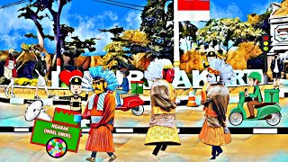 Ondel-ondel arak-arakan didepan ke kota Purwakarta ( animasi ondel ondel bergerak)