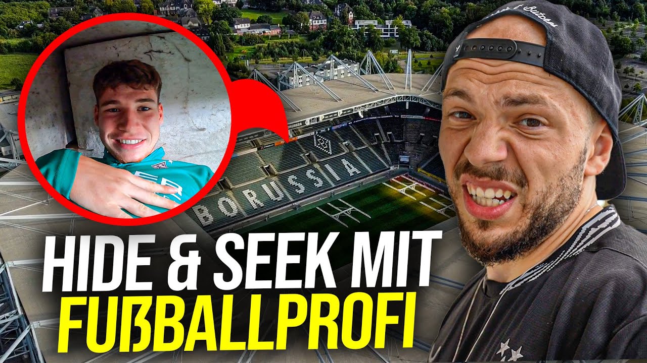 VERSTECKEN CHALLENGE im GLADBACH STADION *mit Fußballprofi*