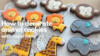 How to decorate animal cookies with royal icing | cookie decorating for BEGINNERS