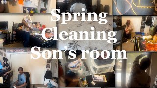 VLOG Pt1🌷 DEEP 🌻 SPRING 🧽 CLEANING 🧹 SON’S ROOM