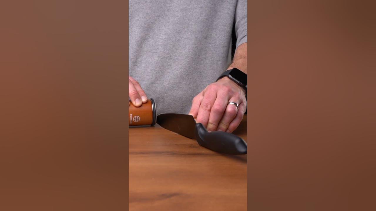 Sharpening a dull ceramic coated knife with the Tumbler Rolling
