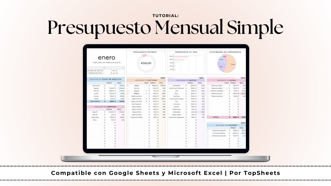Hoja De Presupuesto Mensual Simple – Tutorial Para Google Sheets ...