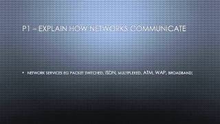 BTEC Level 3 Information Technology - Unit 10 - Communication Technologies - P1