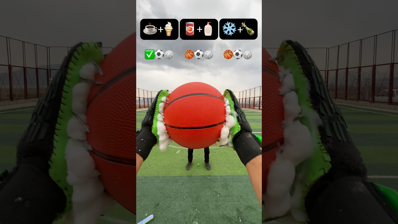 EXCITING ASMR CATCH THE BALL WITH SPIKED GOALKEEPER GLOVES 🤩🧤🏀 