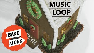 Holiday and Christmas Music Loop with Gingerbread House Built from Scratch (4K Video Recipe)
