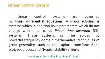 Introduction to Nonlinear Control System