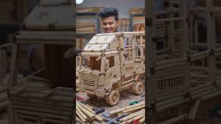 Ultra Miniature Bamboo Logistics Cargo Truck #diy #diycrafts