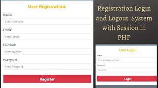 Registration Login and Logout System with session in PHP | user registration and login system in PHP