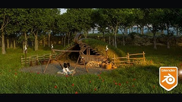 Life in the Viking Hut / Speed Modeling / Time Lapse / Scene / Concept Art / Level Design / Blender