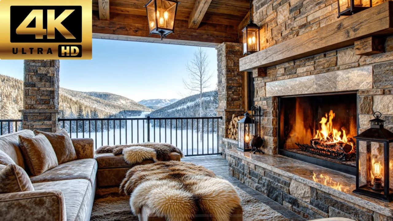 Cozy Aspen Ski Lodge ❄️ Fireplace Ambience for Deep Relaxation