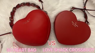 KATE SPADE HEART BAGS COMPARISON || KATE SPADE 3D HEARTBAG || KATE SPADE LOVE SHACK HEARTBAG