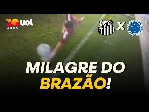 MILAGRE! BRAZÃO FAZ DEFESA ESPETACULAR E EVITA GOL DO CRUZEIRO CONTRA O SANTOS