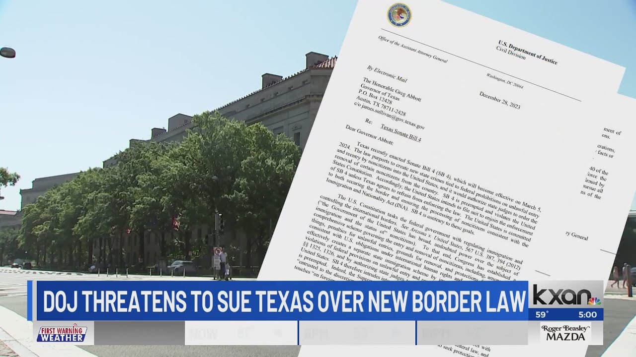 US Department of Justice threatens to sue Texas over new border ...