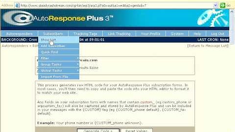 27. Placing your autoresponder HTML code to your website so that you can start