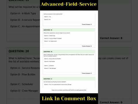 Advanced-Field-Service Questions &