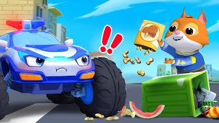 Who Threw the Trash Around?| Police Car, Garbage Truck | Monster Truck | Kids Songs | BabyBus