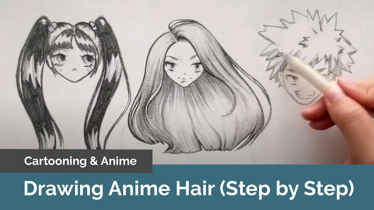 How to Draw Anime Hair Easy  How to draw anime hair Anime hair How to draw  hair