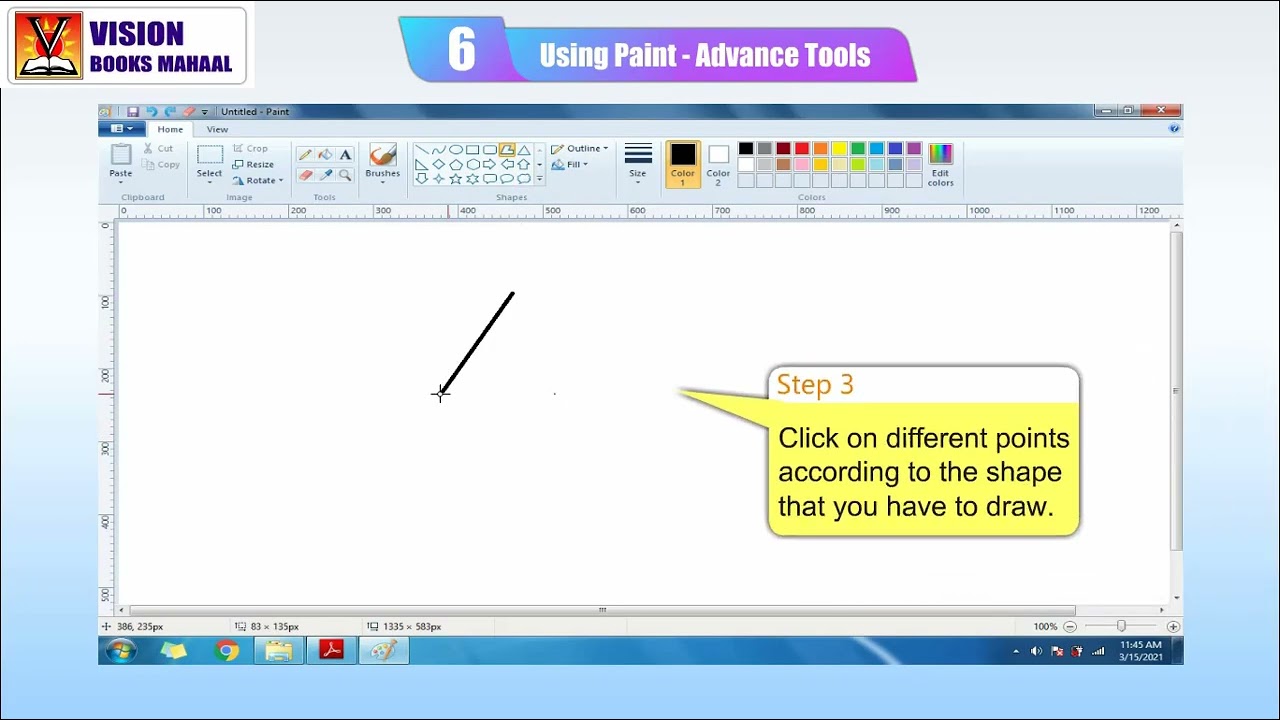 Computer Class 3 - Chapter 6 - Using Paint - Advance Tools - Polygon Tool