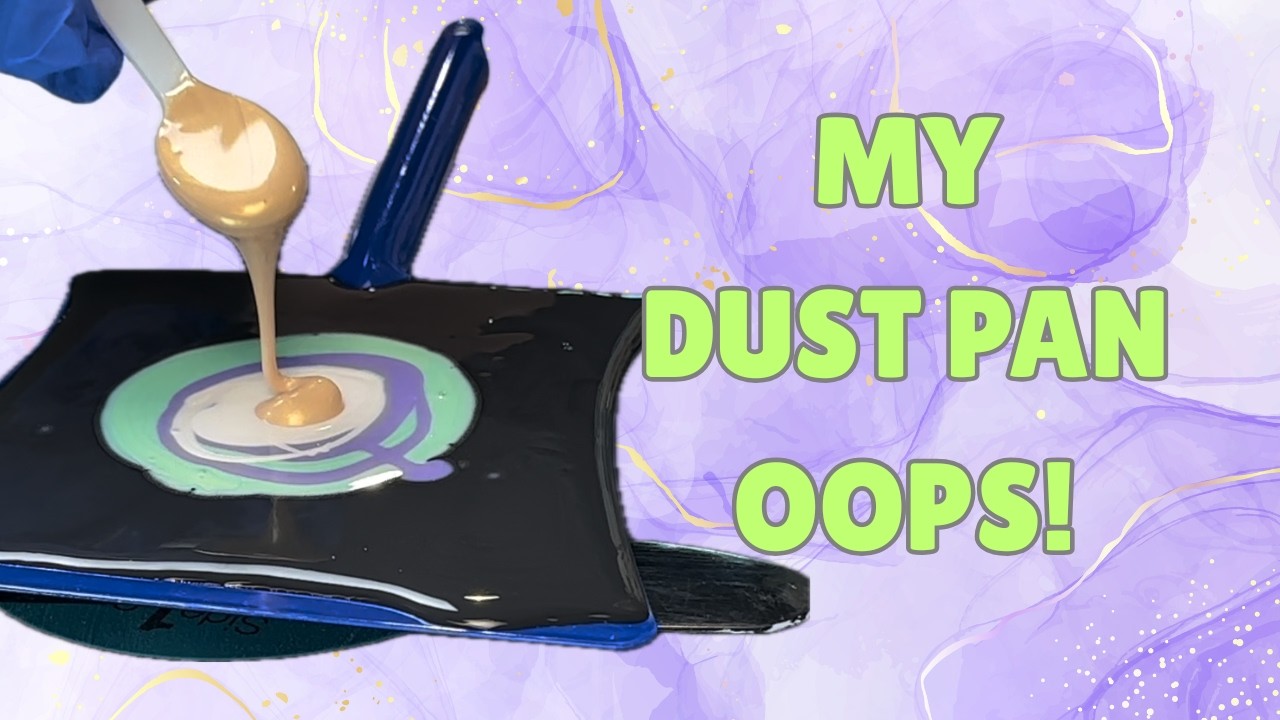 Dustpan Art! Shadow Flame | Bold Black, Gold & Magenta Fluid Art Bloom on LP Vinyl