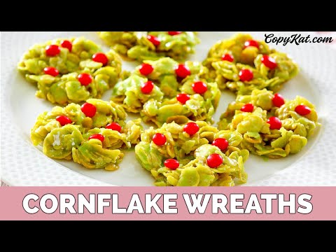 Christmas Wreaths - corn flake cookies