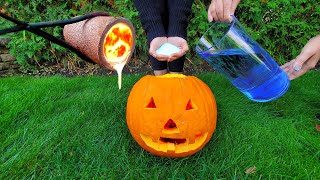 Experiment: Pumpkin vs Lava vs Sodium Polyacrylate