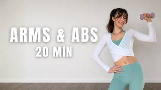 20 Min Arms & Abs Workout with Dumbbells | All Levels
