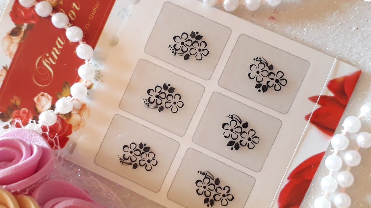 Flor vazada de carimbo - Adesivos de unhas