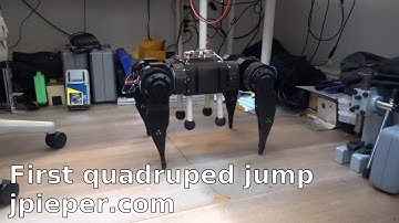 First jump of quadrupedal force controlled robot
