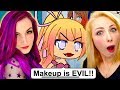 Makeup Makes Us EVIL?! | Weird Gacha Life Story Reaction