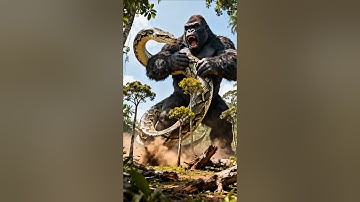Gorilla vs Giant Python: The Wildest Jungle Battle Ever!