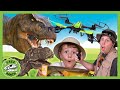 Dinosaur  drone chase at playground  trex ranch adventures for kids