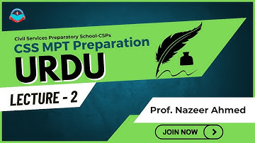 CSS MPT 2025 Preparation Live Class - 2 (Urdu) | Prof. Nazeer | MPT Classes by CSPs
