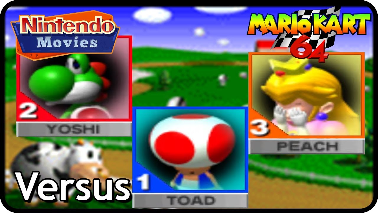 Mario Kart 64 - Versus (3 Players, Toad vs Yoshi vs Peach)