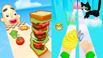 Sandwich Runner VS Toy Spring Runner 3D - All Levels SpeedRun Gameplay Walkthrough Android iOS - Ep1