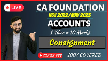 ONE SHOT of Consignment CA Foundation | All Illustrations & PQs Covered | CA Foundation Accounts |