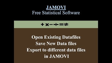 Data files in JAMOVI: Open, Save, Import, Export Datasets