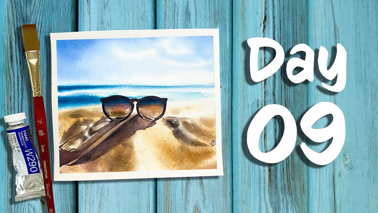 Day 9 of 21 Days of Summer | How to paint a beach with sand